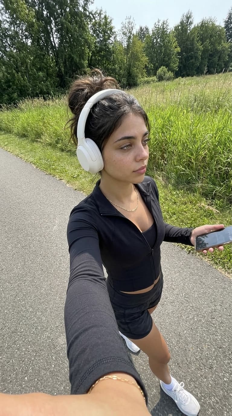 Walking with water bottle